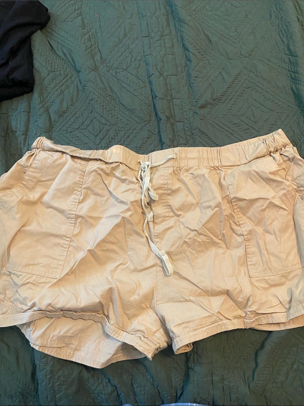 Amazon Women's Athletic Drawstring Shorts in Beige